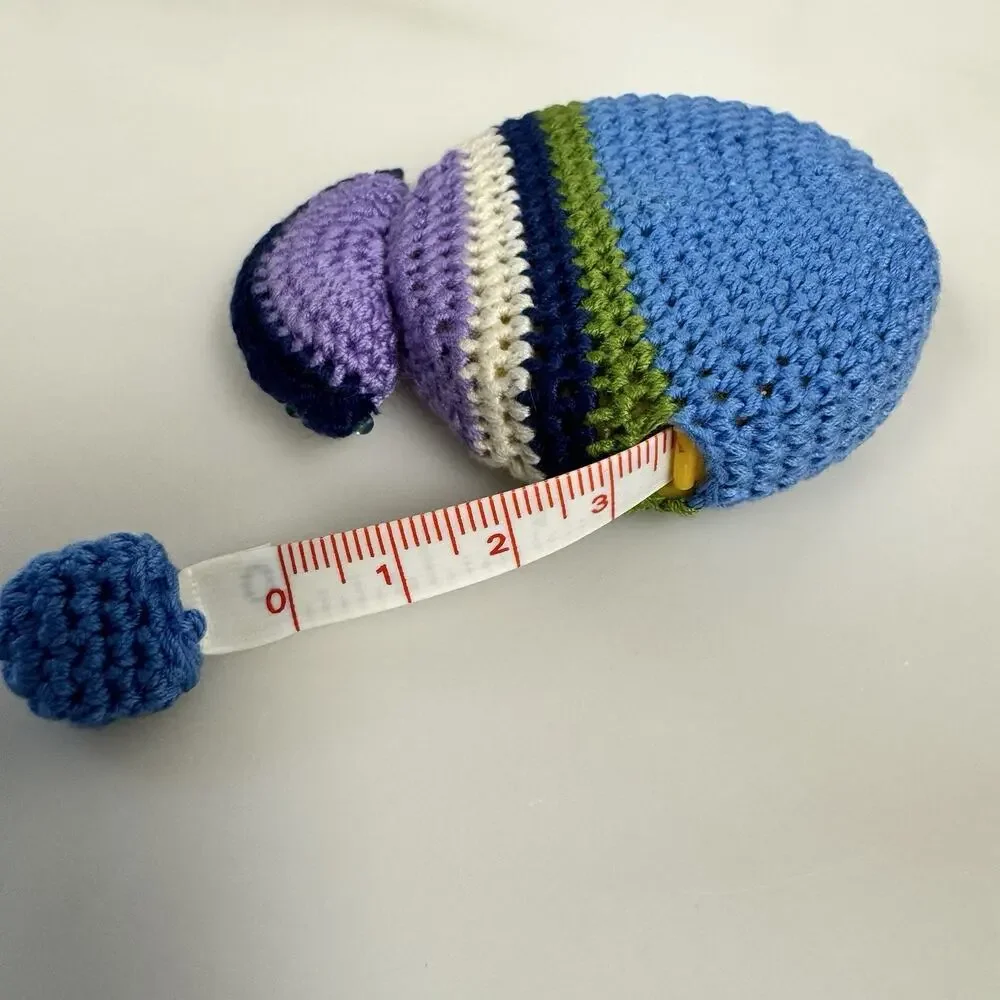 Crocheted Fish Tape Measure by Buttons, etc 60”/150cm Blue Purple Green